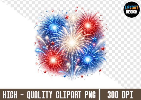 4th of July Fireworks PNG Illustration: Your Go-To Patriotic Design Asset