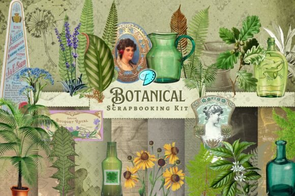 Botanical Scrapbooking Kit: Lush Design Assets for Modern Creatives