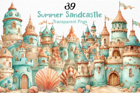 Capturing Summer Magic: Whimsical Sandcastle Clipart PNG