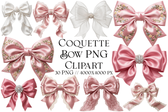 Coquette Bow PNG Clipart: Elevating Digital Design with Feminine Charm