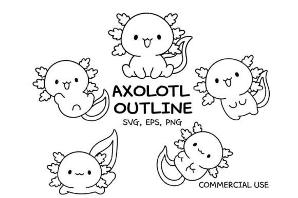 Creative Uses for the Axolotl Outline Clipart Bundle