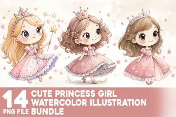 Cute Princess Girl Watercolor Bundle: A Creative Toolkit