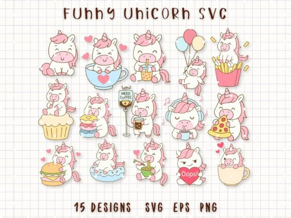 Funny Unicorn SVG Cute Pony Clipart: A Whimsical Design Asset