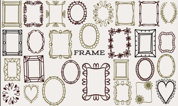 Hand Drawn Decorative Frame Clipart SVG: Vintage Charm for Modern Projects