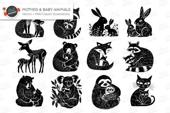 Mother & Baby Linocut Vectors: A Designer's Guide to Warmth