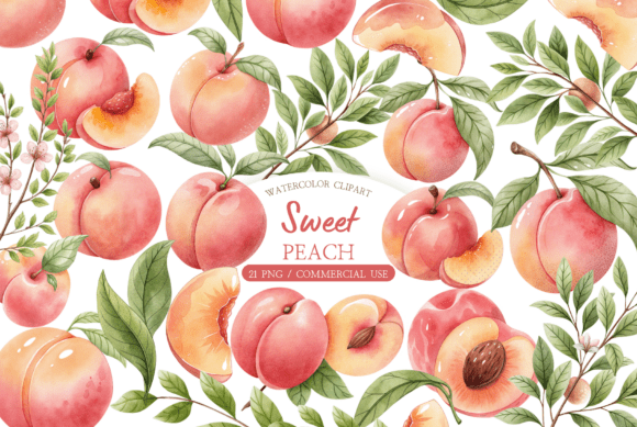 Our Sweet Little Peach Floral PNG Set: A Designer's Delight