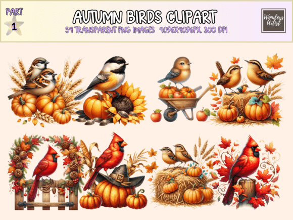 Sing Sweetly into Fall: The Charm of Autumn Birds Clipart