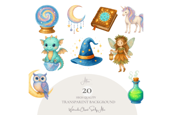 Unleash Enchantment: The Mystical Clipart Set for Every Creative