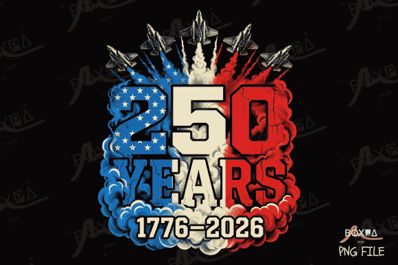 USA 250 Years Fighter Jets PNG: A Bold Graphic for Semiquincentennial Projects
