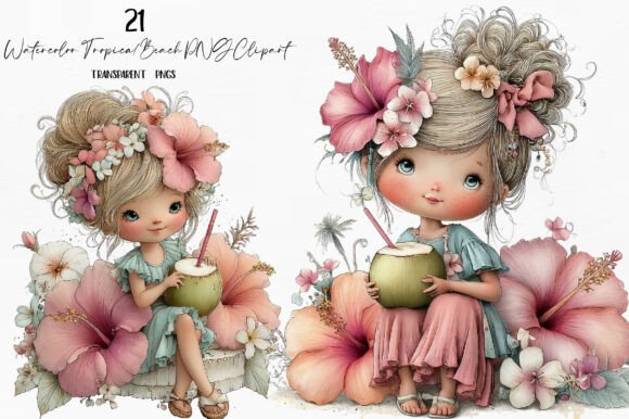 Watercolor Tropical Beach PNG Clipart: Your Creative Escape